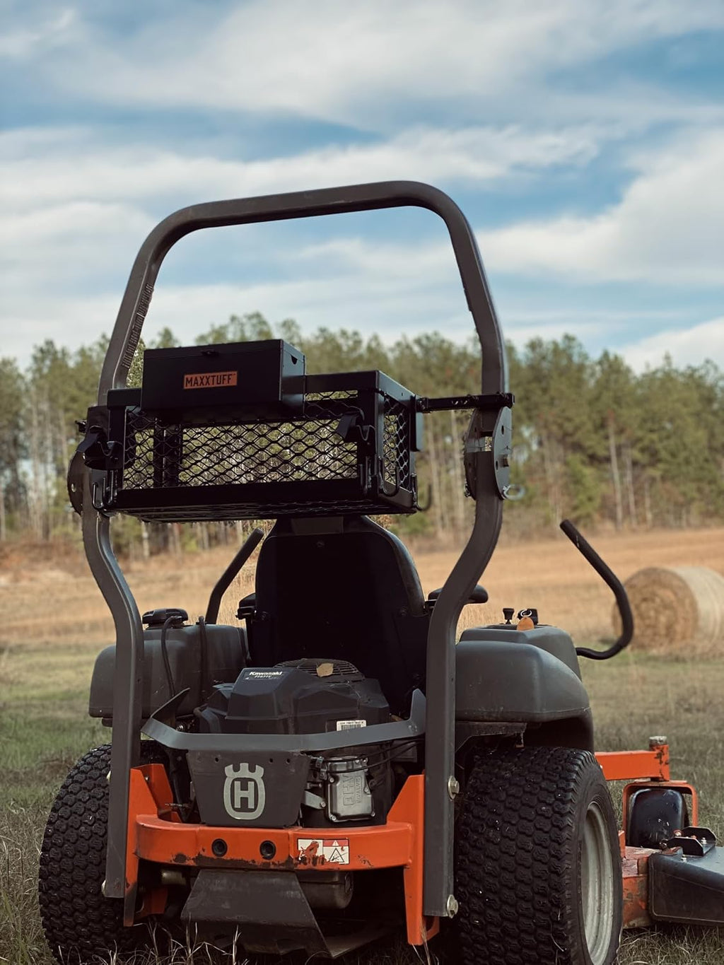 MAXXTUFF Heavy-Duty ROPSRIDER XHD Tractor Basket, Fits Most Tractor and Zero Turn Mower ROPS Bars, Model MTF100