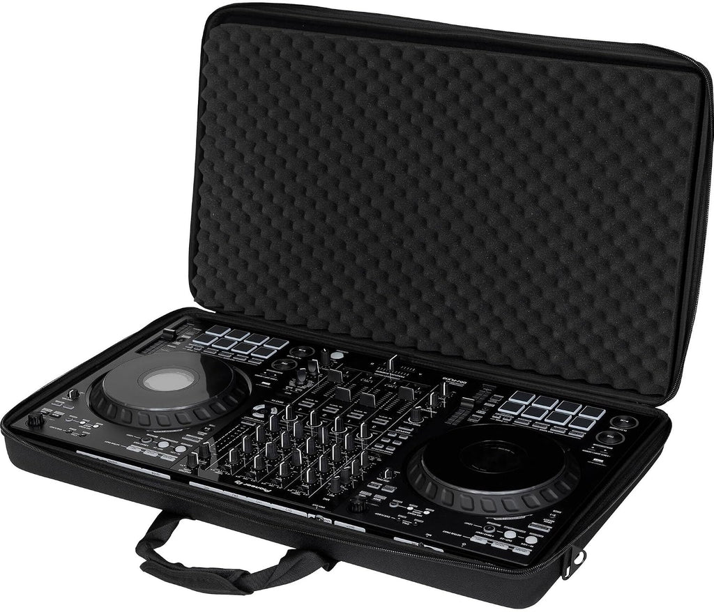 Pioneer DDJ-FLX10 4-Deck DJ Controller Bundle with Headliner HL12007 Lightweight Semi-Hard EVA Case | Rekordbox + Serato DJ Pro | Professional Controller with Custom-Fit Lightweight Protection