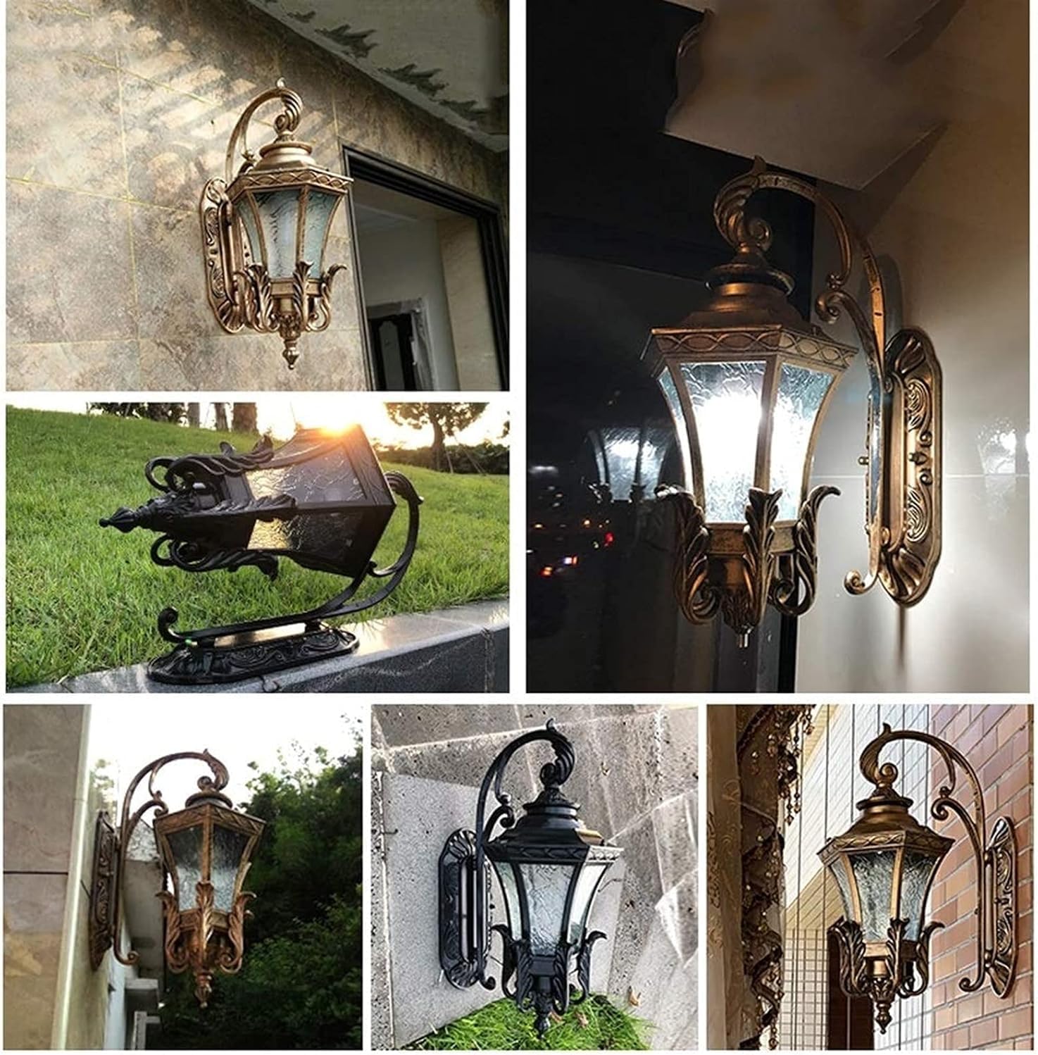 European Wall Light Outdoor Black Wrought Iron E27 Retro Industrial Wall Mounted Lantern, Wall Light Lighting Fixtures Indoor Chandelier,