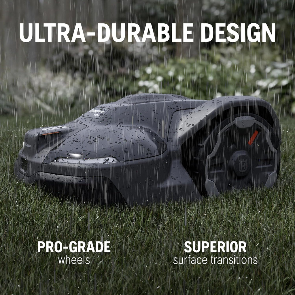 Husqvarna Automower 410iQ Robotic Mower, 0.5 Acre Mowing Capacity, Wire Free Robot Lawn Mower with Charging Station, RS1 EPOS Reference Station and Replacement Blades