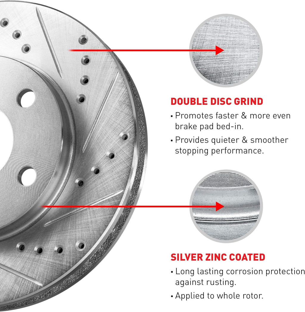 R1 Concepts Front Brakes and Rotors| Automotive Replacement Brake Kits| Front Ceramic Brake Pads and Rotors Kit| Fits 1979-1981 Buick Century, Regal, Chevrolet El, Chevrolet Malibu
