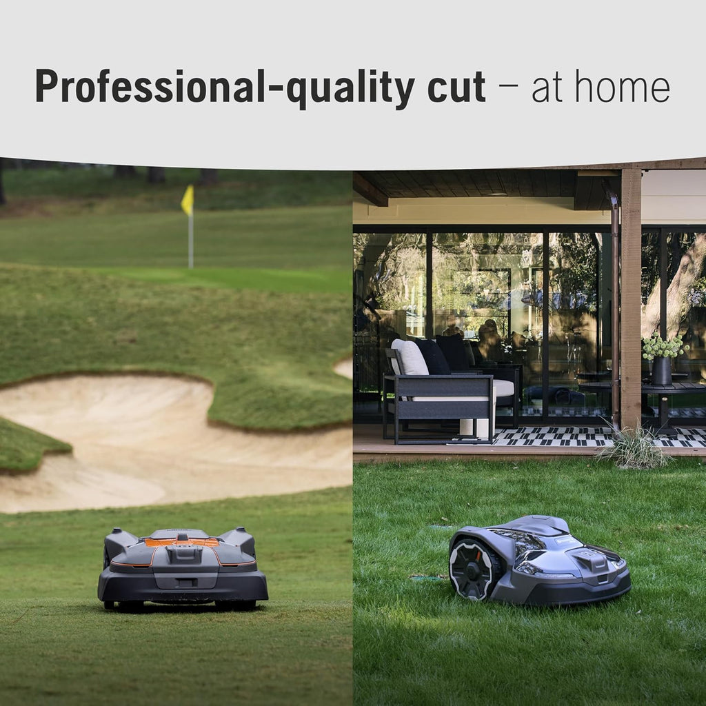 Husqvarna Automower 410iQ Robotic Mower, 0.5 Acre Mowing Capacity, Wire Free Robot Lawn Mower with Charging Station, RS1 EPOS Reference Station and Replacement Blades