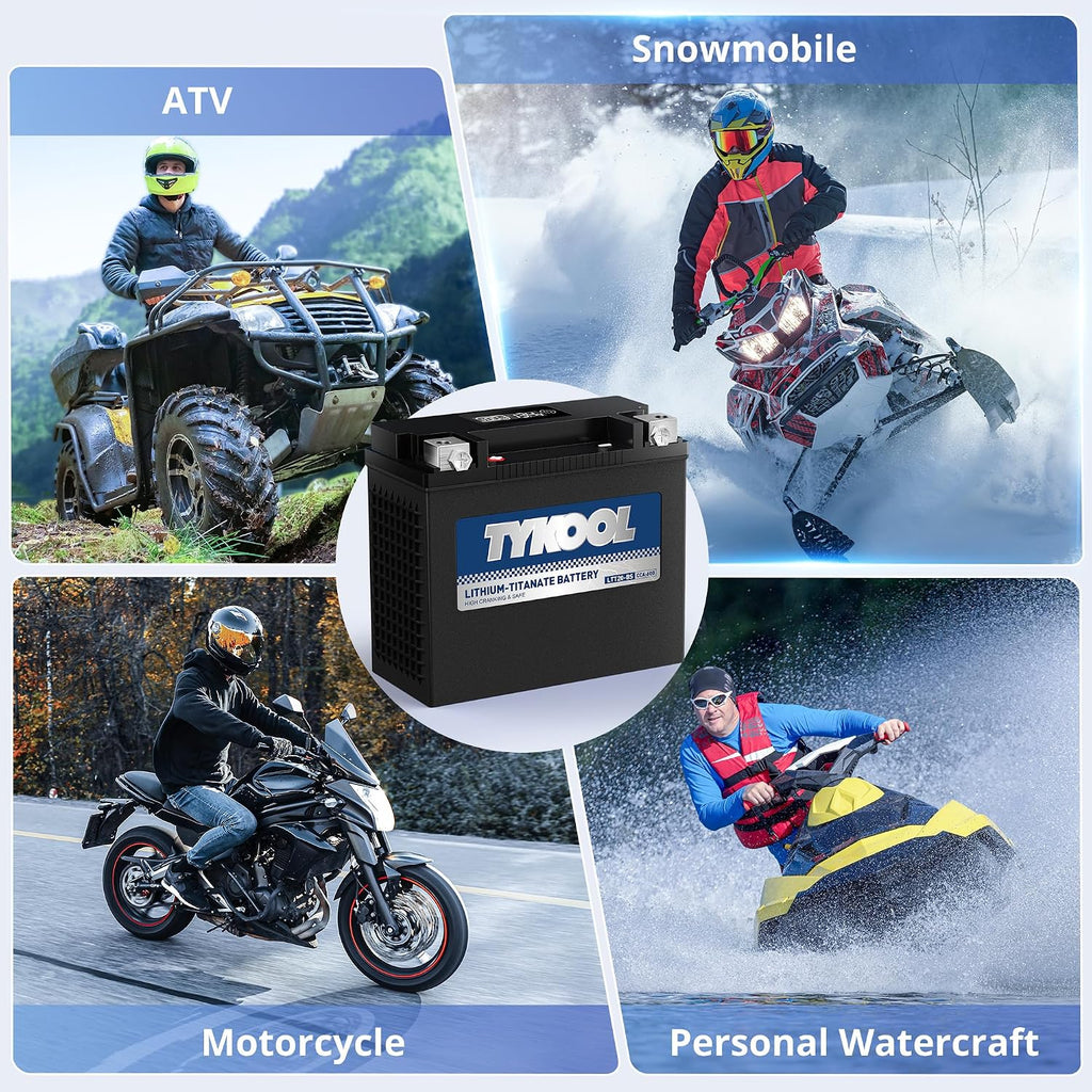 TYKOOL YTX20-BS /YTX20H-BS Lithium Titanate Powersports Battery, 600 CCA, Nornally Work at -40 °F,Motorcycle Battery,Fits for ATV,UTV,PWC,Snowmobile,Lawn Mower