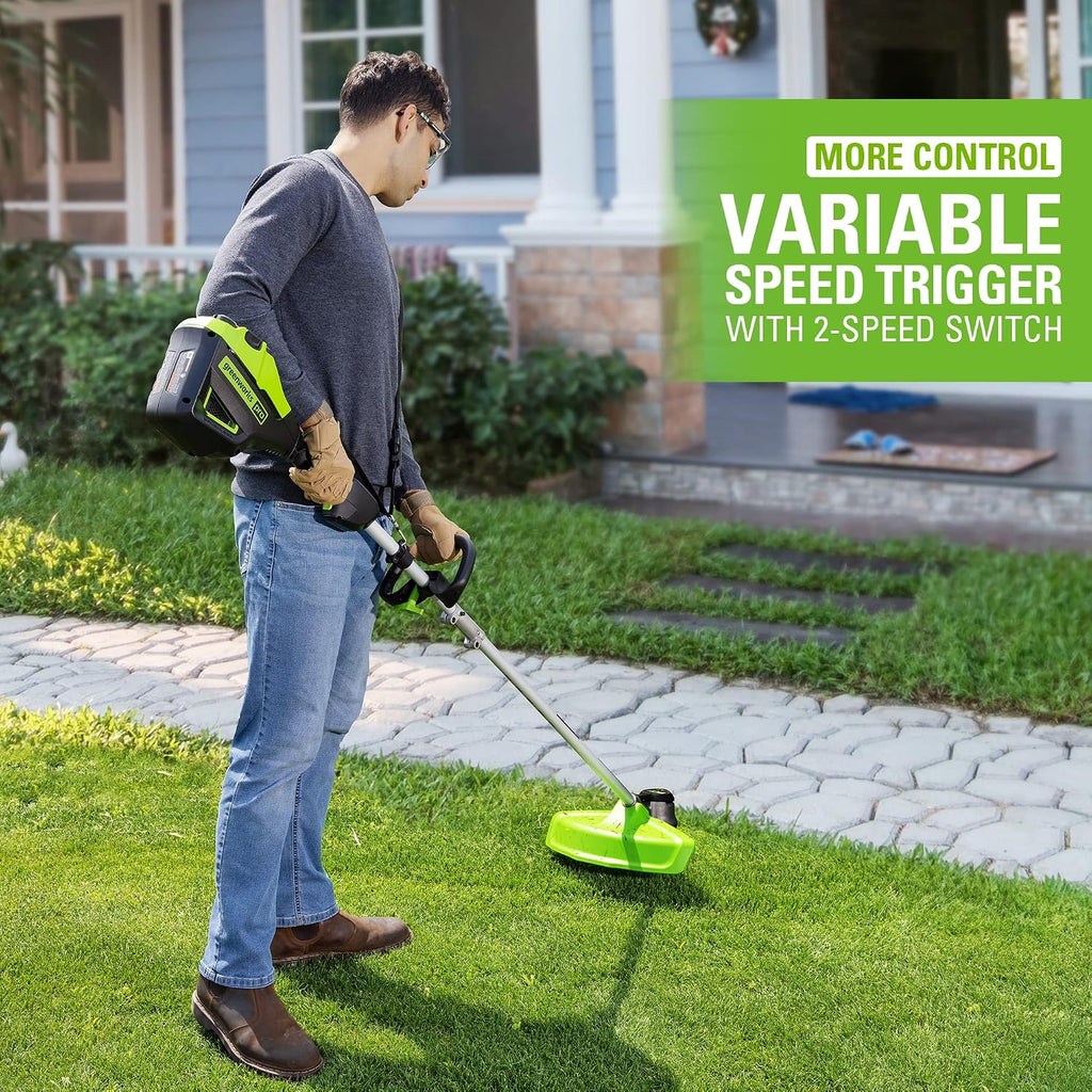 Greenworks 80V 16-Inch Brushless String Trimmer (Gen 2), Battery and Charger Not Included