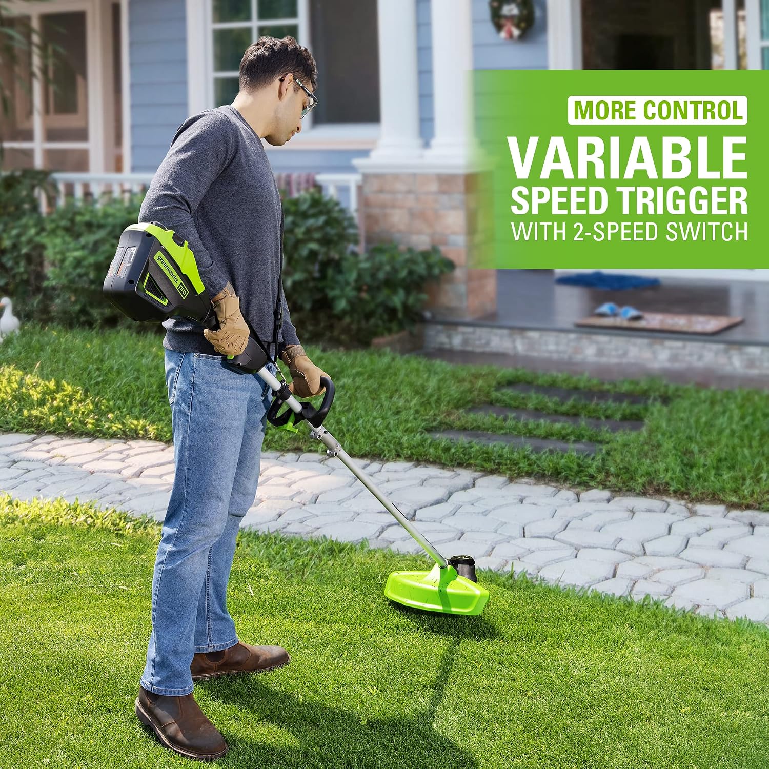 Greenworks 80V 16-Inch Brushless String Trimmer (Gen 2), Battery and Charger Not Included