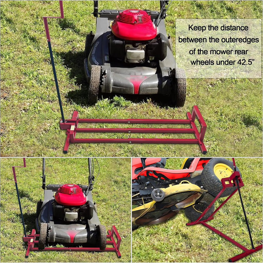 Lawn Mower Lift Jack, 890 Lbs Weight Capacity, Riding Lawnmower Lift for Garden Tractors and Lawn Mowers, Tractor Side Lift with Manual Handle & Power Tool Extension Handle