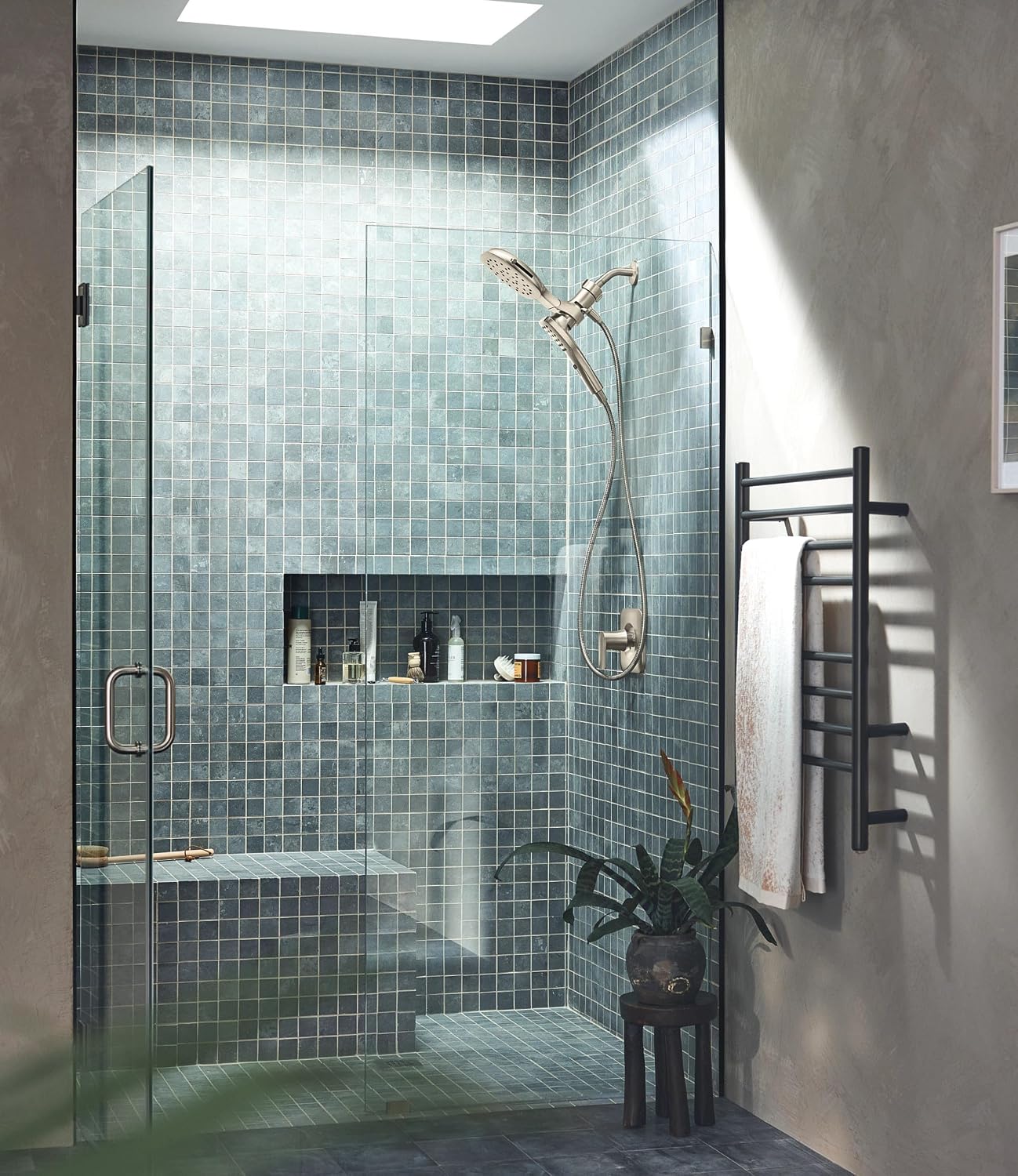 Moen Verso Eco-Performance Infiniti Dial Square Rain Shower Head with Detachable Hand Shower Combo, 7-Inch Spray Head, Brushed Nickel, 220C5EPBN