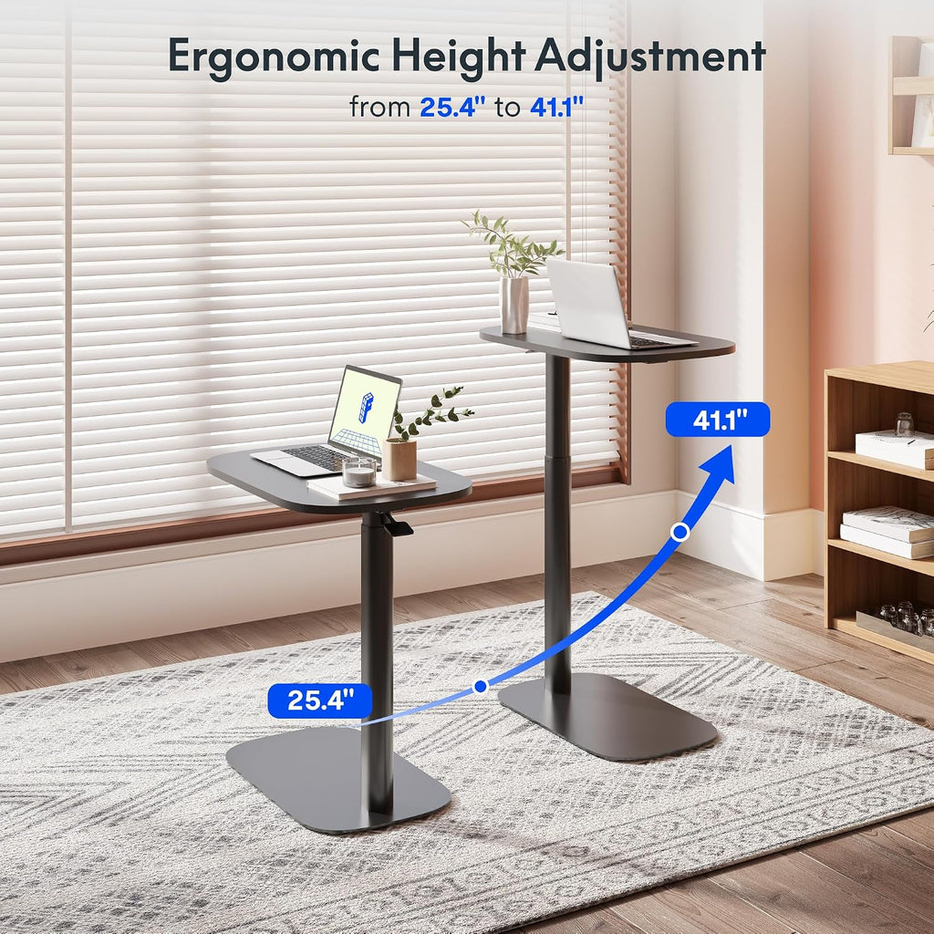 FLEXISPOT Adjustable C Table, Mobile Snack Side End Table Sofa Couch Bedside Table Laptop Cart TV Tray Night Stand Small Space Side Table(23.6' W x 13.8' D,Black)