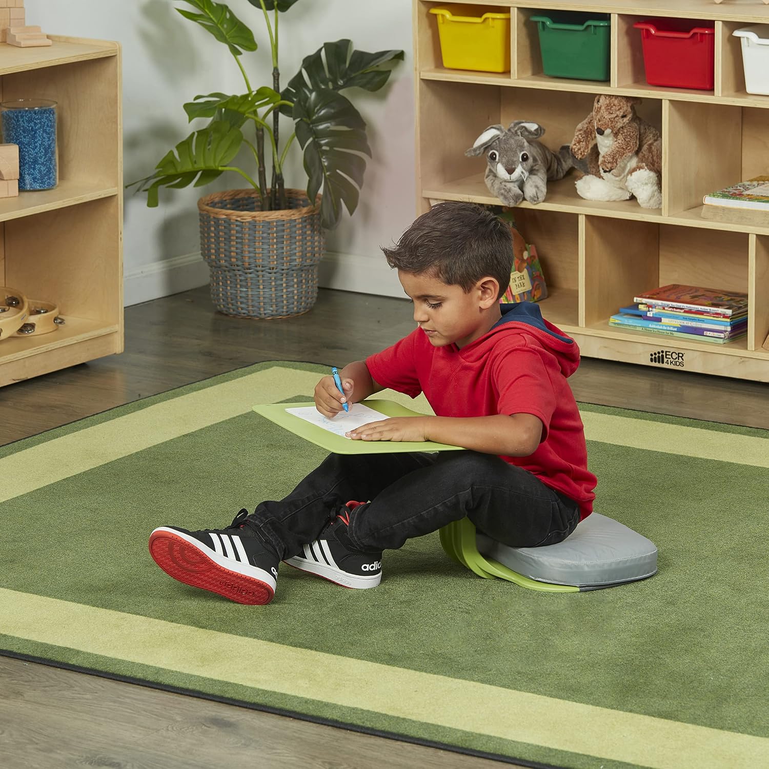 ECR4Kids The Surf Portable Activity Lap Desk, Classroom Essentials, Grassy Green, 10-Pack