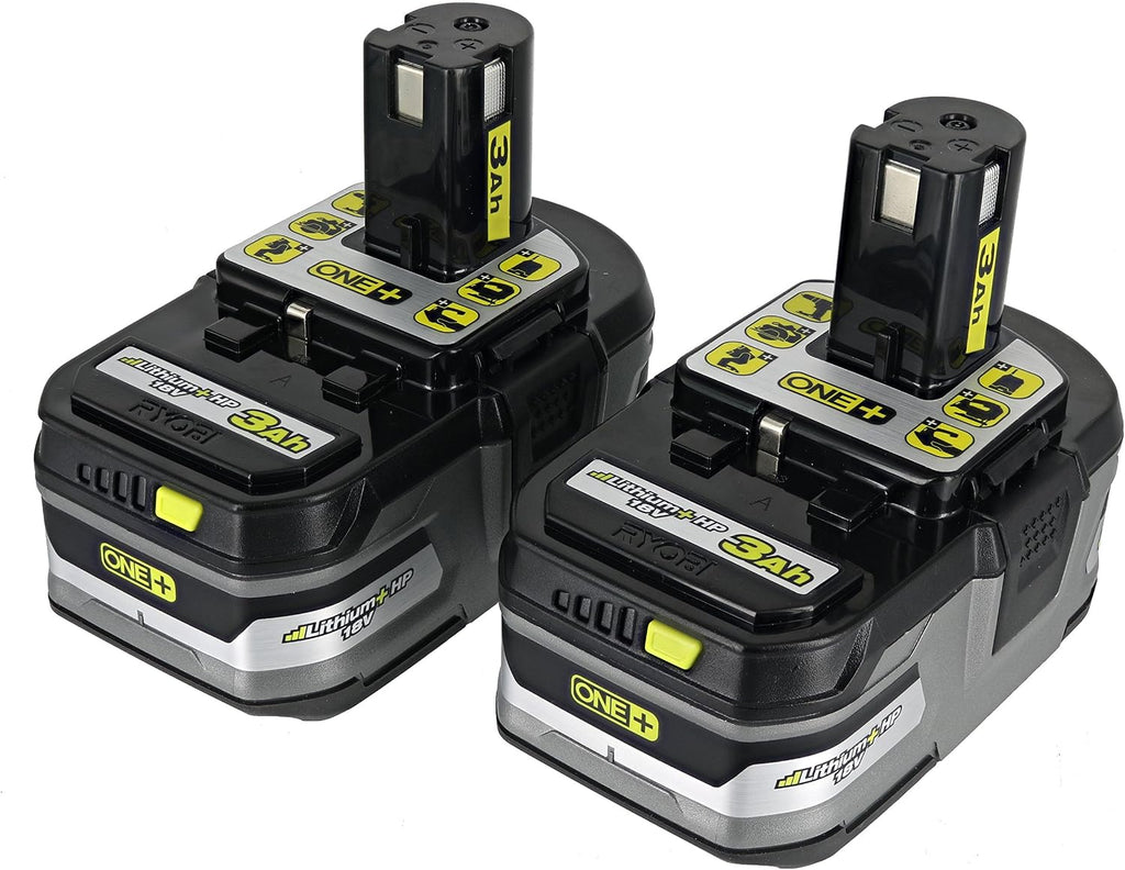 (2) Ryobi One+ 18v Lithium Plus HP Batteries 3Ah Li-Ion P191