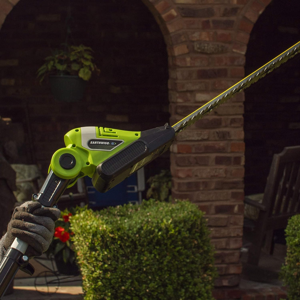 Earthwise LPHT12022 Volt 20-Inch Cordless Pole Hedge Trimmer, 20 inch, 2.0AH Battery & Fast Charger included