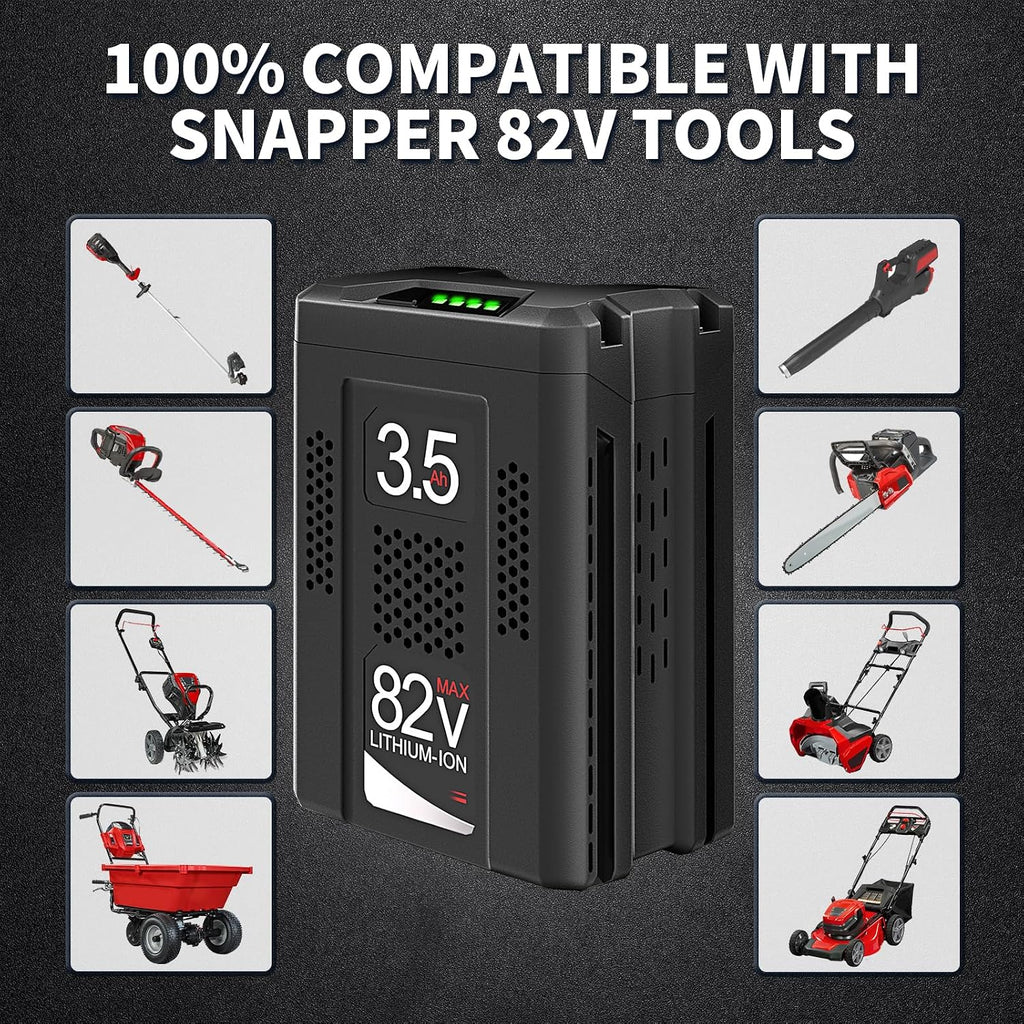 Replace Battery for Snapper XD 82V Battery Briggs & Stratton 3.5Ah 1760266 1760265 High Capacity Lithium-ion Battery BSB2AH82 / BSB4AH82 / BSB5AH82 for Cordless Electric Tools