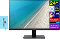 acer 24' FHD IPS Monitor with 4 ms Response Time, Anti-Glare, Adaptive Sync, Integrated Speakers, VESA Mount (100x100mm) & Dockztorm USB Port Expander, VGA, HDMI, Black Color