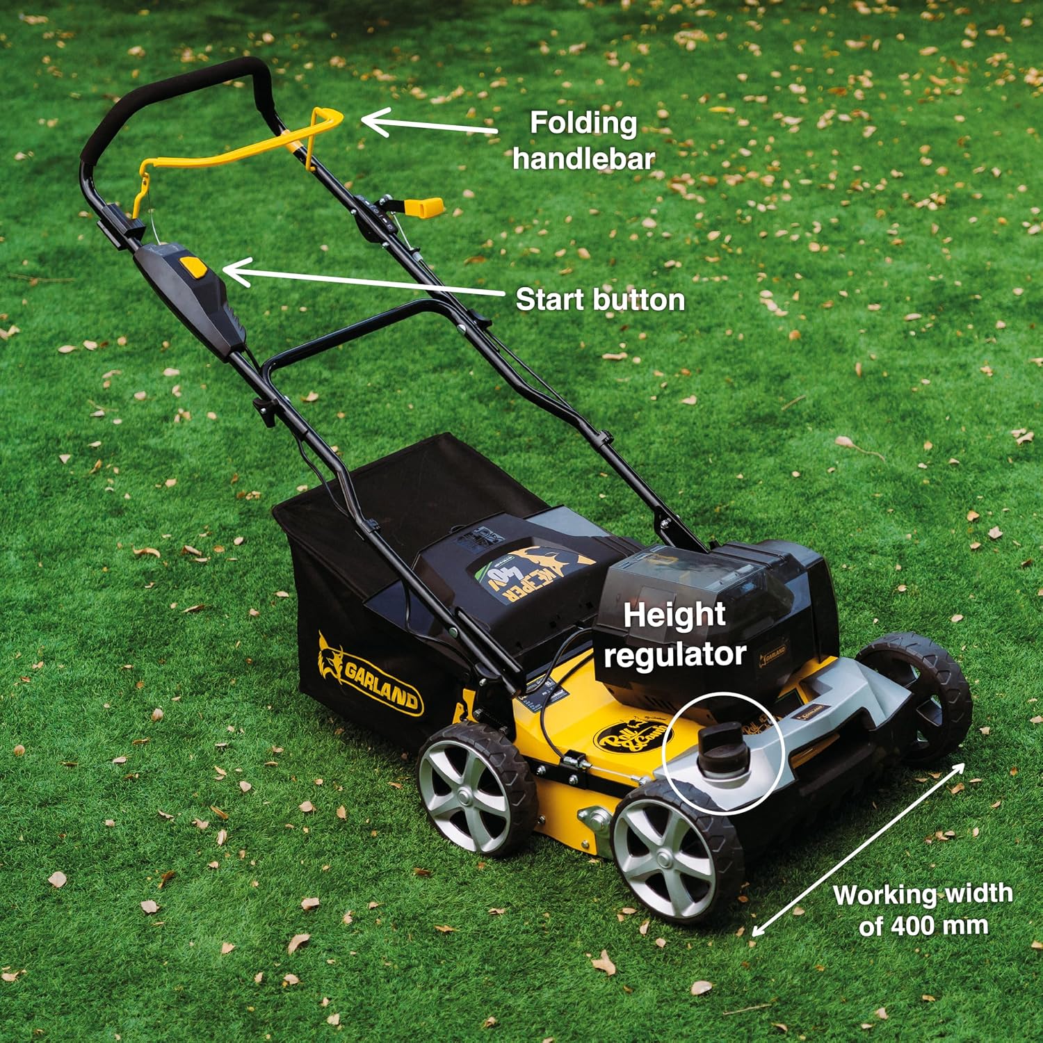 Artificial Turf Sweeper by Roll & Comb, Cordless Brush Machine for Synthetic Grass, 40V 1,200W Motor, 45L Bag, Incl. 4Ah Battery + Fast Charger, Model 602WUS-V25, 63.9lb