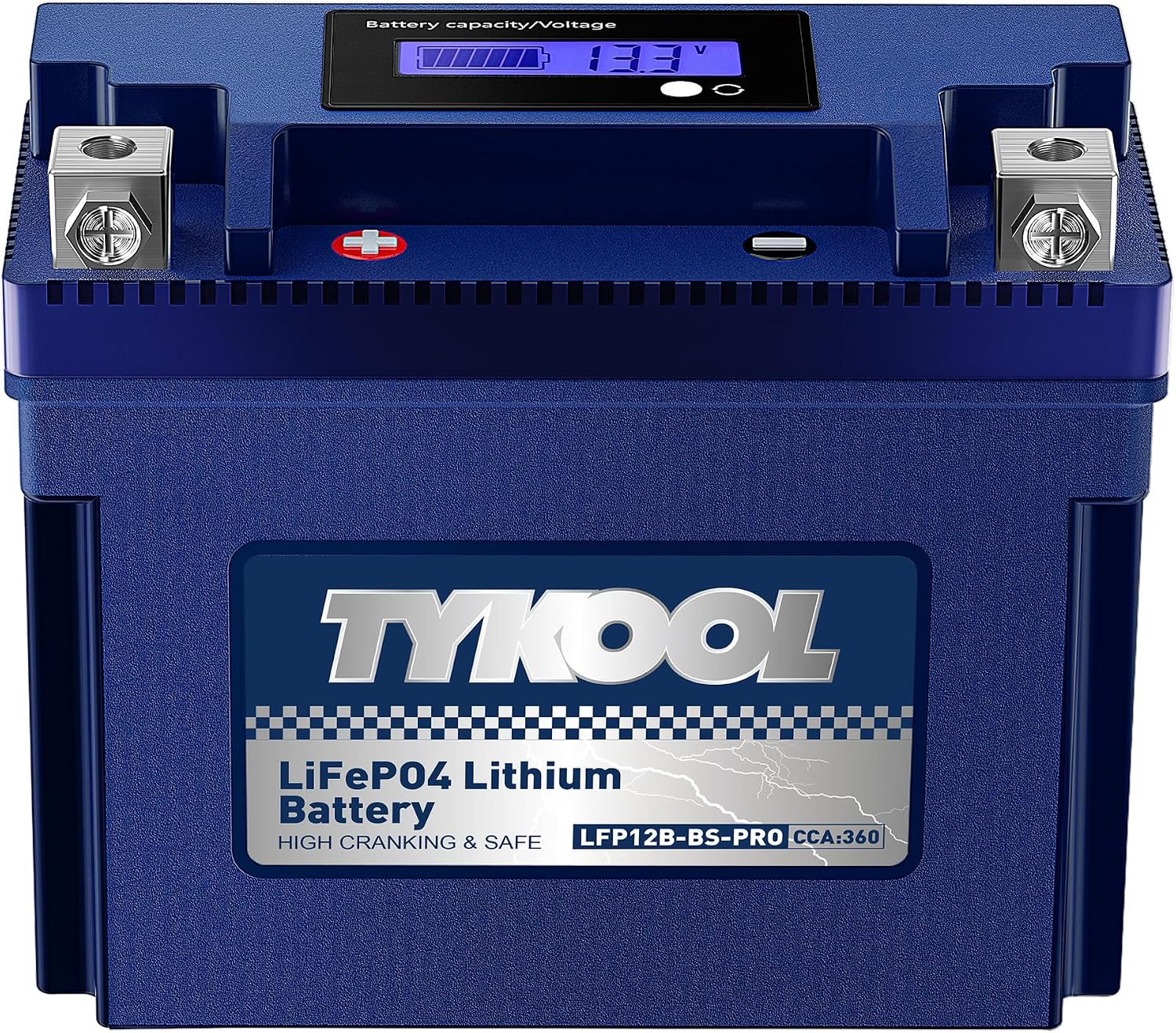 TYKOOL LFP12B-BS-PRO Lithium Battery, Replaces YT12B-BS YT12B-4, 360CCA 6Ah Fits for Motorcycle Scooter ATV, Compatible with Ducati Superbike Monster Multistrada Yamaha R1 FZ6 Kawasaki ZX10R, [+ -]