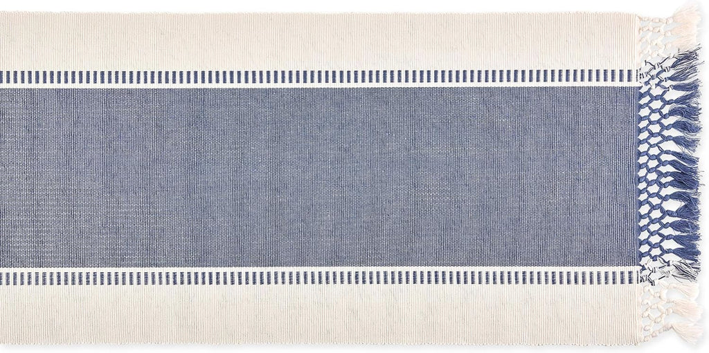DII Dobby Stripe Woven Table Runner, 13x72-inch, French Blue (Pack of 12)