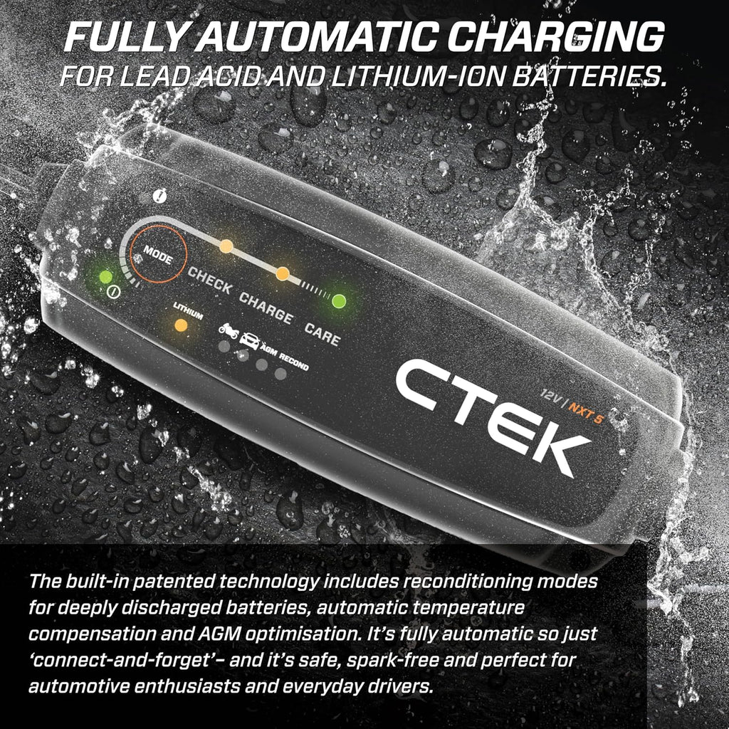 CTEK 40-658 NXT 5 Fully Automatic 4.3 amp Battery Charger and Maintainer 12V