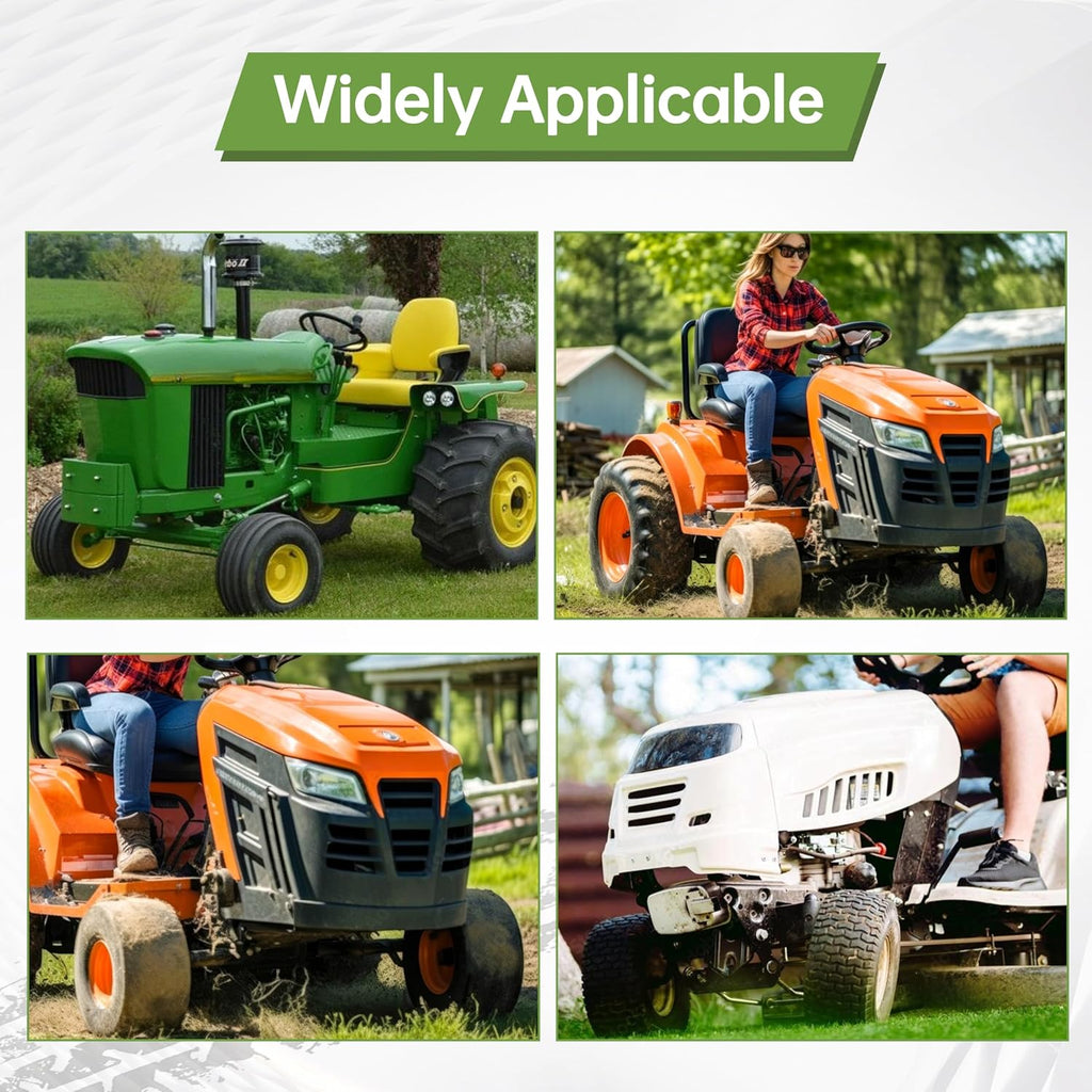 2PCS 20x10.00-8 Tubeless Lawn Mower Tire and Wheel, Replacement 20x10-8nhs Riding Lawn Mower and Tractor Rear Tire and Wheel Assemblies. 3/4' Borehole, and 3/16' Keyway, 3.5'Offset Hub, 4 Ply,1190 Lbs