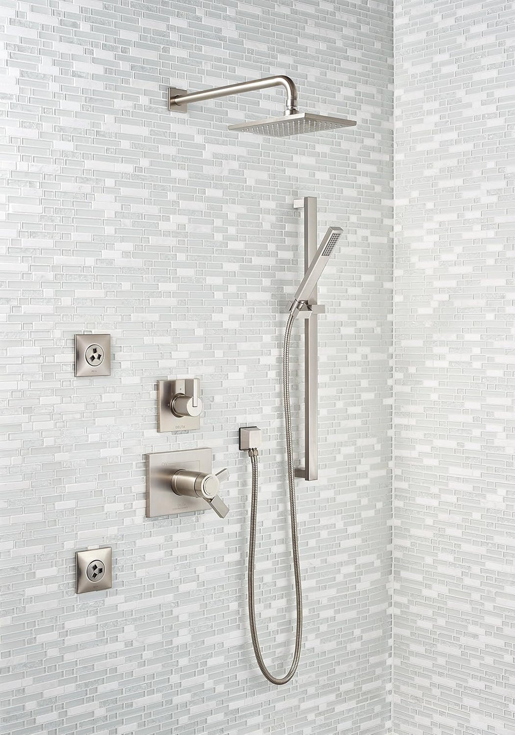 Delta Faucet Vero 17T Series Dual-Function Shower Trim Kit with Single-Spray Touch-Clean Rain Shower Head, Stainless T17T253-SS (Valve Not Included)
