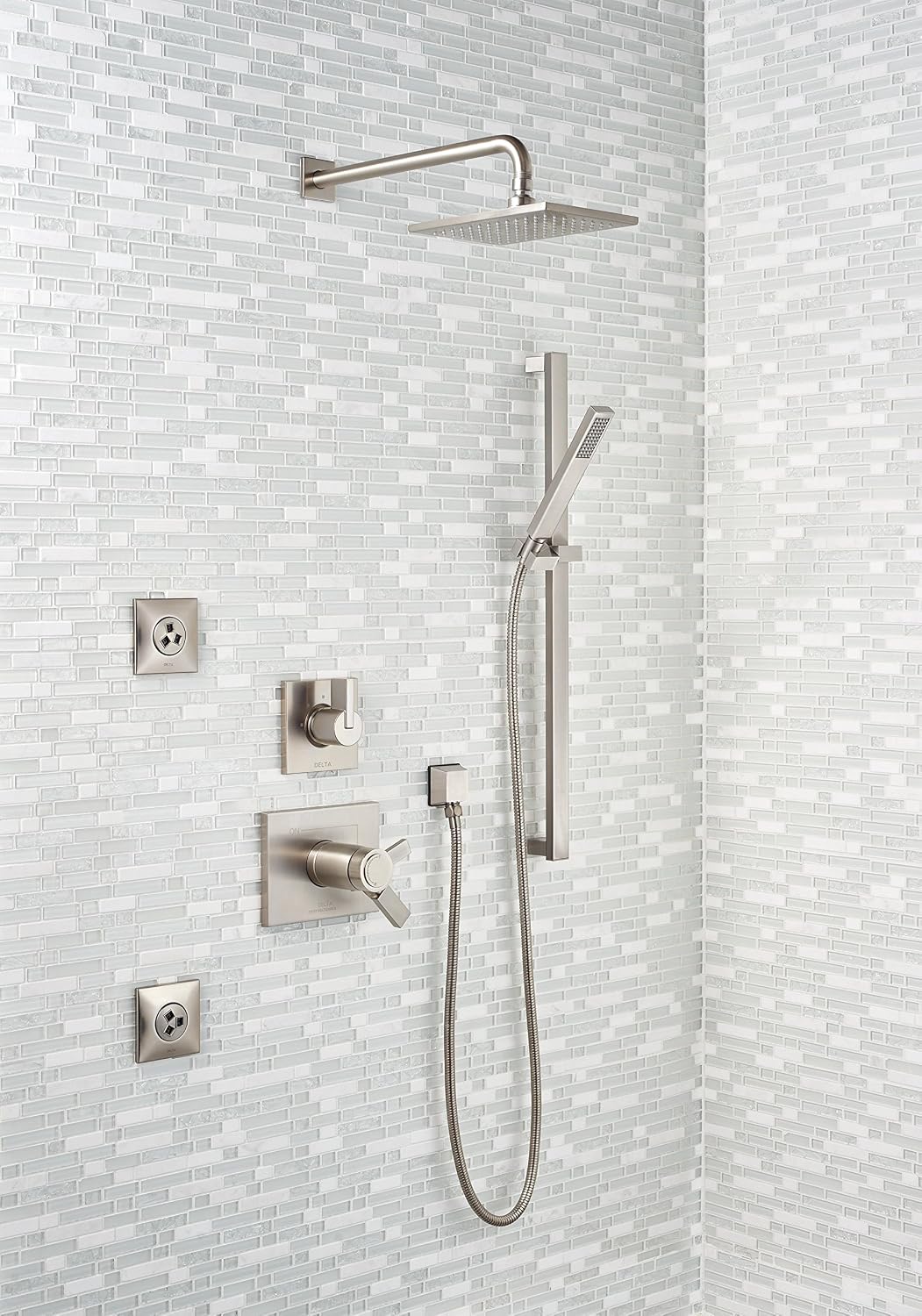 Delta Faucet Vero 17T Series Dual-Function Shower Trim Kit with Single-Spray Touch-Clean Rain Shower Head, Stainless T17T253-SS (Valve Not Included)
