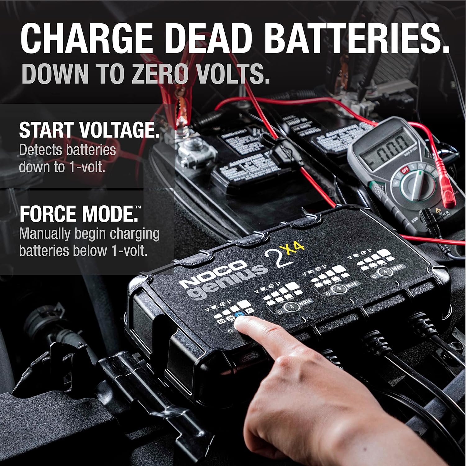 NOCO GENIUS2X4:8A 4-Bank Smart Battery Charger(2A/Bank) -6V/12VAutomatic Maintainer,Trickle Charger & Desulfator Overcharge Protection & Temperature Compensation–for Lead-Acid & Lithium(Pack of 2)