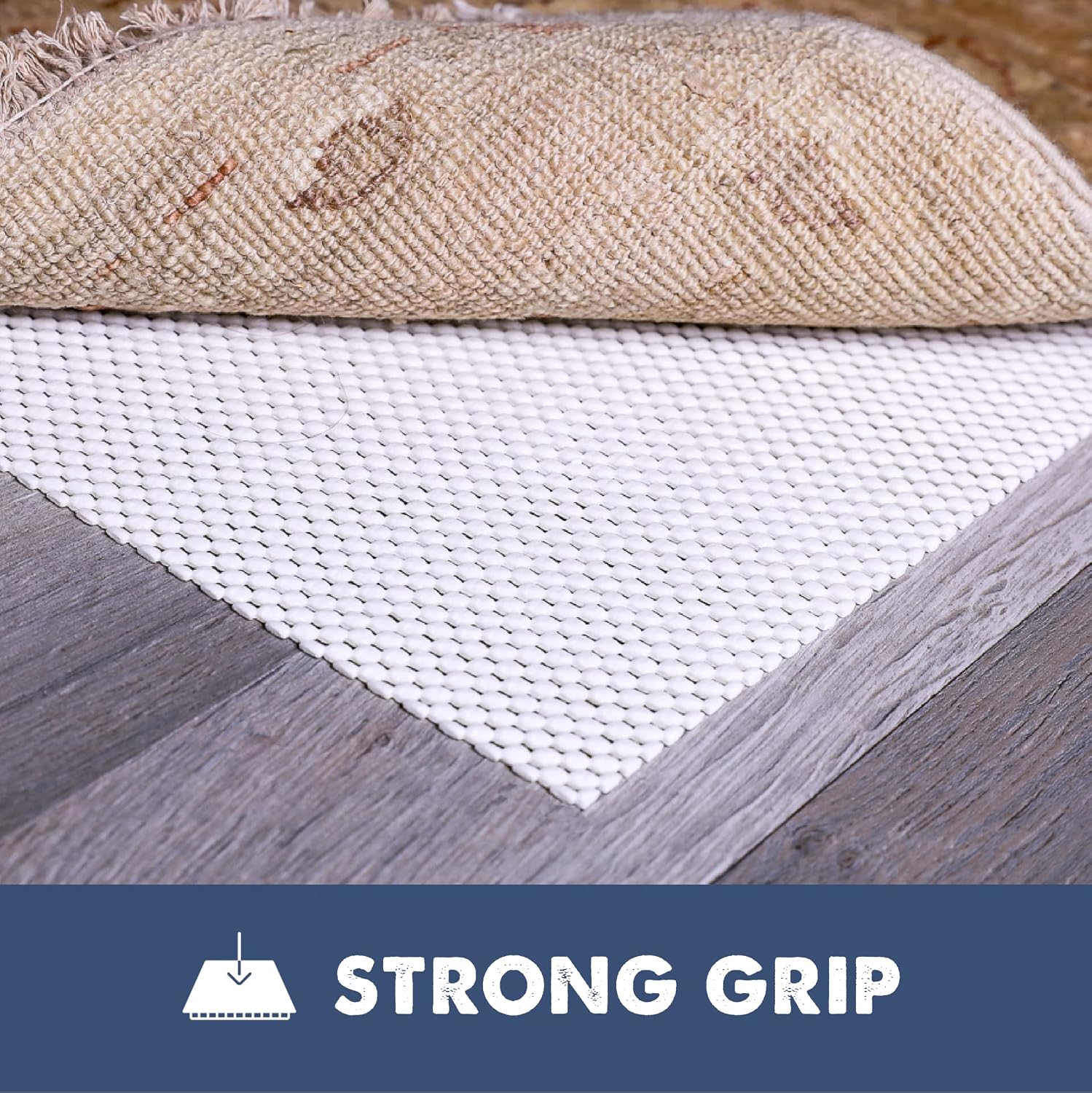 Slip-Stop Super Grip,12' x 15', Cushioned Non-Slip Rug Pad for Area Rugs and Runner Rugs, Rug Pad for Hardwood Floors