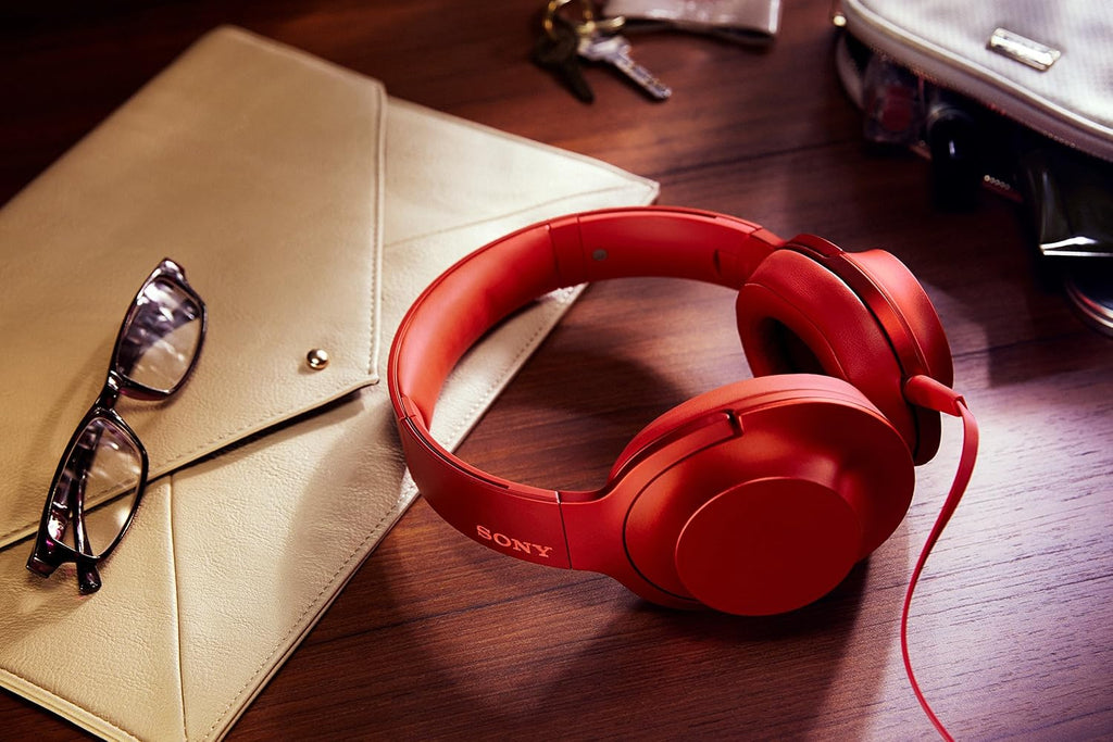Sony hear on Premium Hi-Res Stereo Headphones (wired), Cinnabar Red