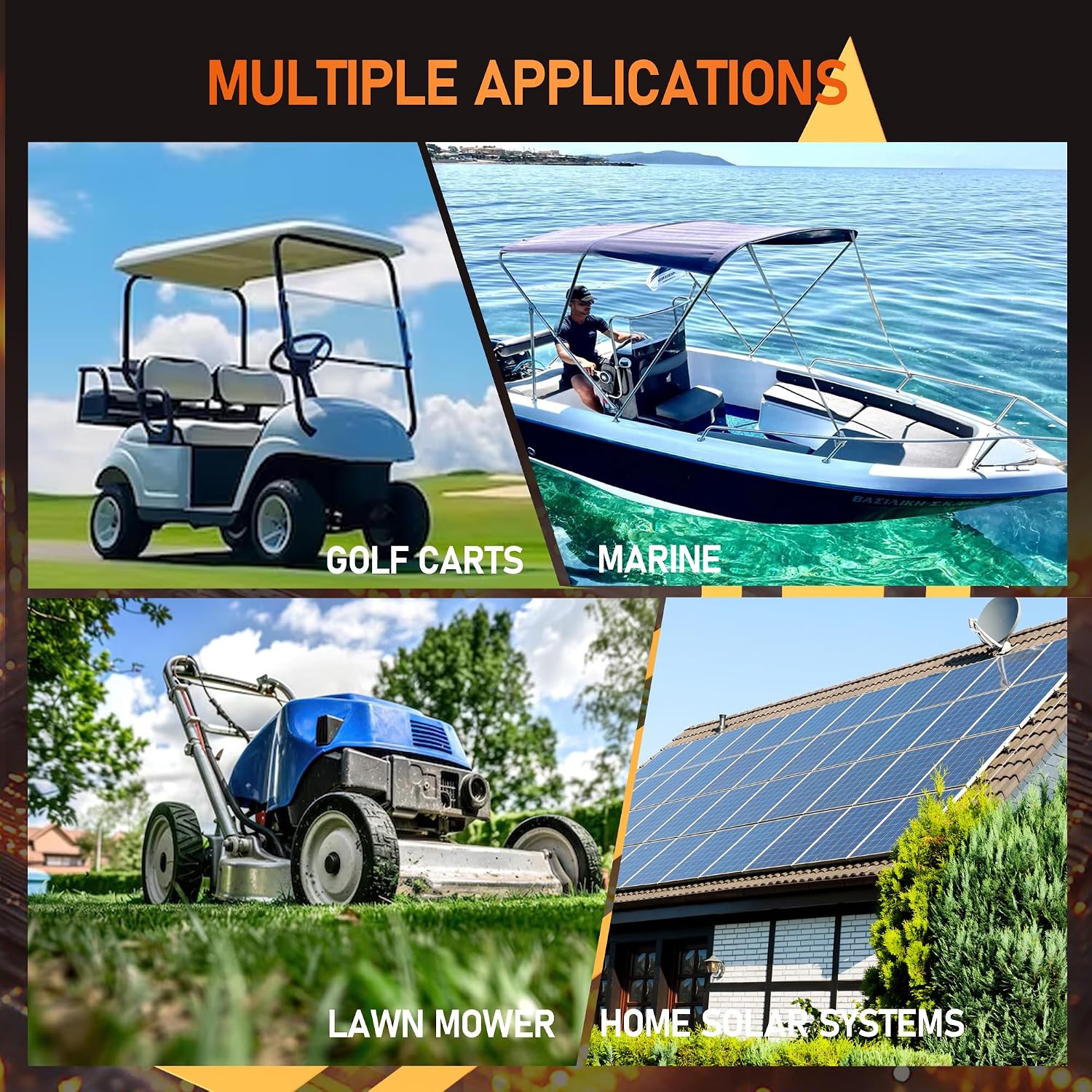 36V 150Ah Lithium Golf Cart Battery, 36 Volt 150Ah LiFePO4 Battery, Built-in Bluetooth 200A BMS, with 43.8V 25A Lithium Battery Charger, Peak Current 1000A Perfect for Golf Carts, Trolling Motor