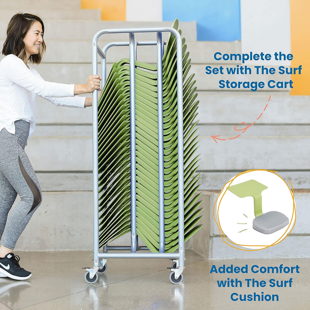ECR4Kids The Surf Portable Activity Lap Desk, Classroom Essentials, Grassy Green, 10-Pack