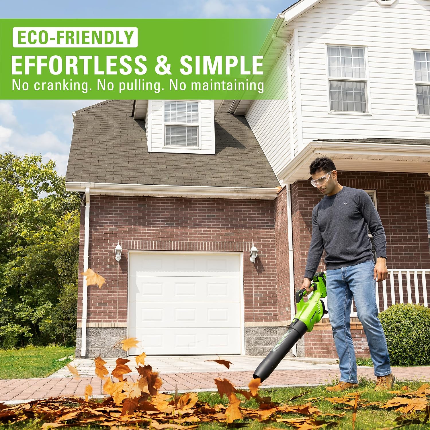 Greenworks 40V (160 MPH / 700 CFM) Cordless Brushless Axial Leaf Blower, 8.0Ah Battery and Charger Included