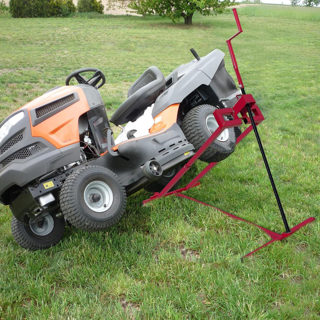 Lawn Mower Lift Jack, 890 Lbs Weight Capacity, Riding Lawnmower Lift for Garden Tractors and Lawn Mowers, Tractor Side Lift with Manual Handle & Power Tool Extension Handle