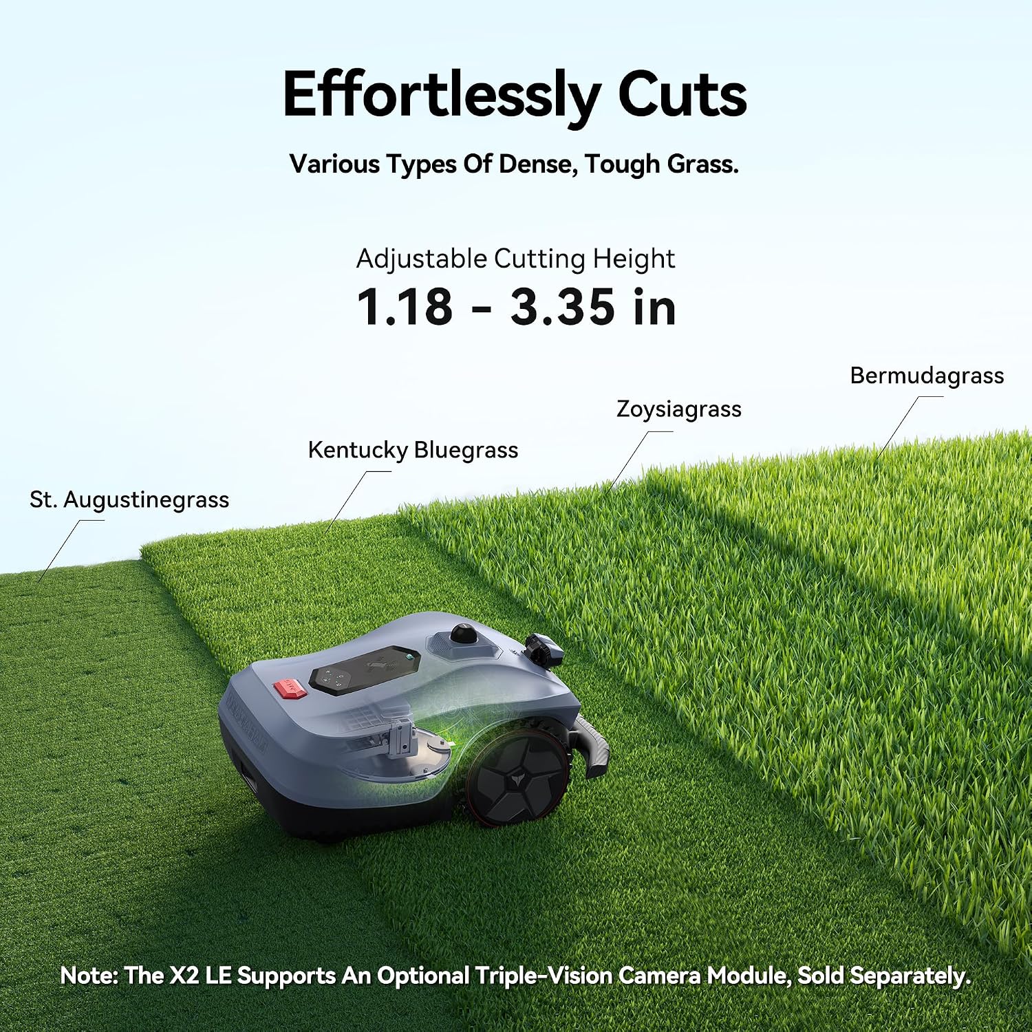 Neomow X2 LE 360° 3D LiDAR Robot Lawn Mower, Wire Free for 0.37 Acre, No RTK Antenna, 4G App Control, GPS Anti-Theft, 13Ah, IPX6, Support Upgrade AI Bionic Triple Vision Module for Auto-Mapping