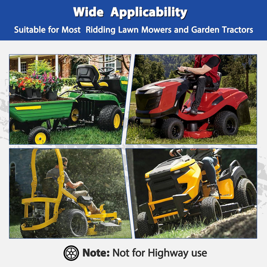 2 Pcs 20x10.00-8 Tubeless Lawn Mower Tire and Wheel, 20x10-8 Air-Filled Rear Tire and Rim Assembly for Riding Mowers, Lawn Tractors, Garden Tractors, 3/4' Bore, 3/16' Keyway, 3.5' Offset Hub, 4 Ply