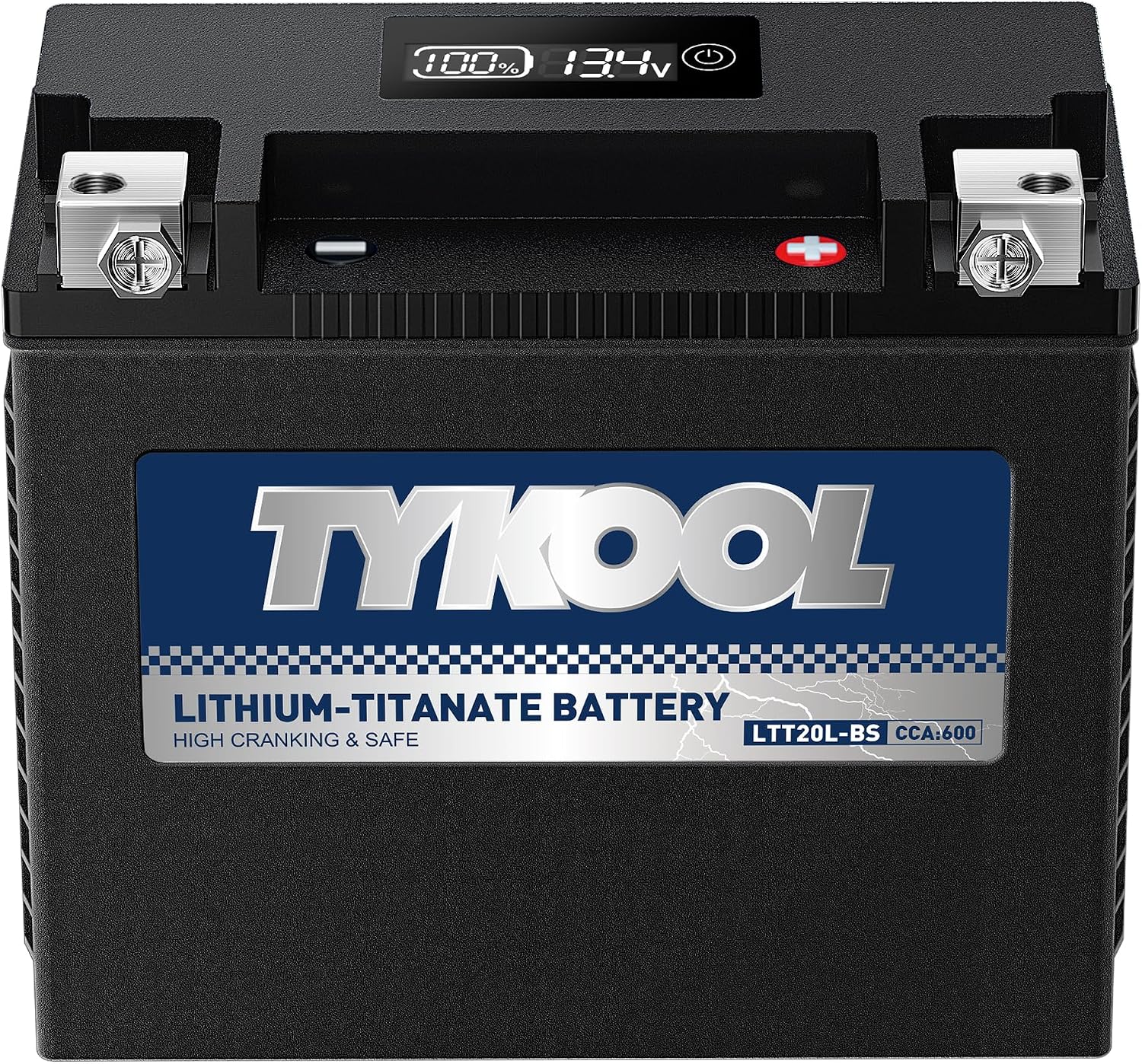 TYKOOL YTX20L-BS YTX20HL-BS, LTT20L-BS, Lithium Titanate Powersports Battery, 600 CCA, Normally Work at 40°F, Fits for Motorcycle,ATV,UTV, PWC, Snowmobile, Lawn Mower, Portable Generator