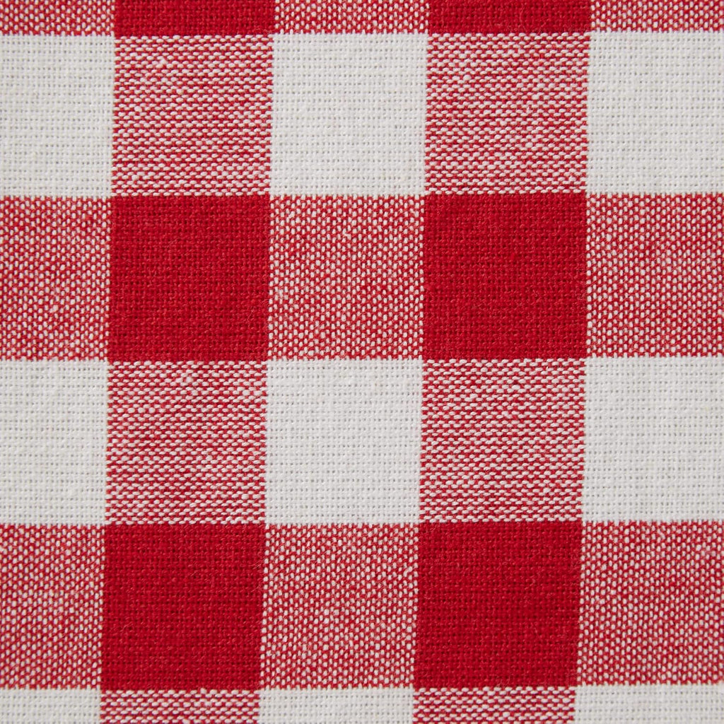 DII Checkered Tabletop Collection 100% Cotton, Machine Washable, Tablecloth, 70' Round, Red (Pack of 12)