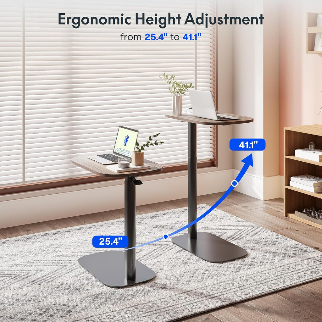 FLEXISPOT Adjustable C Table, Mobile Snack Side End Table Sofa Couch Bedside Table Laptop Cart TV Tray Night Stand for Small Space Side Table(23.6' W x 13.8' D,Rustic Brown)