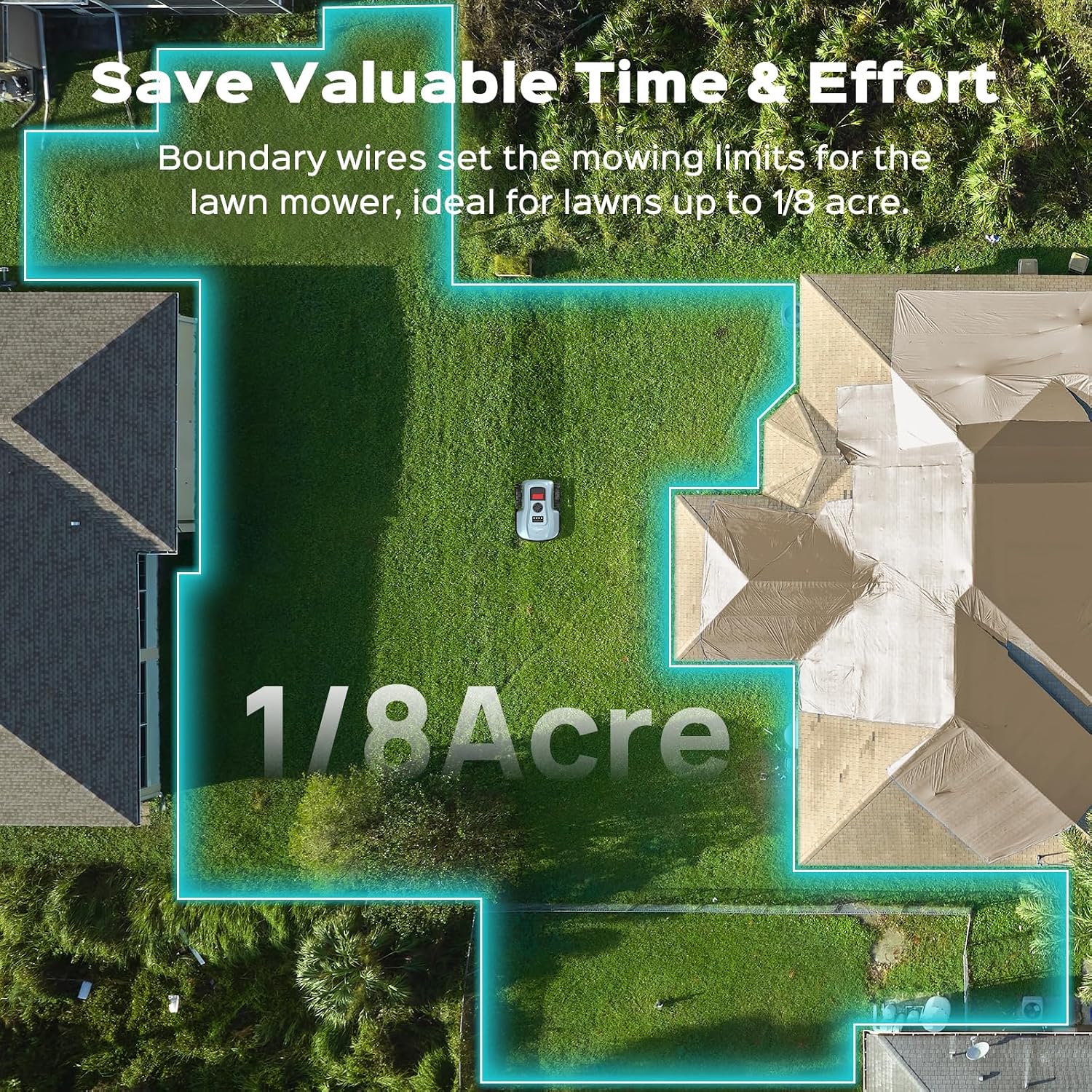 Robotic Lawn Mower with App-Controlled, Self-Charging Automatic Mower, Custom Cutting Height, Weather Sensor & Obstacle Detection, Ideal for Lawns up to 4300 sq.ft