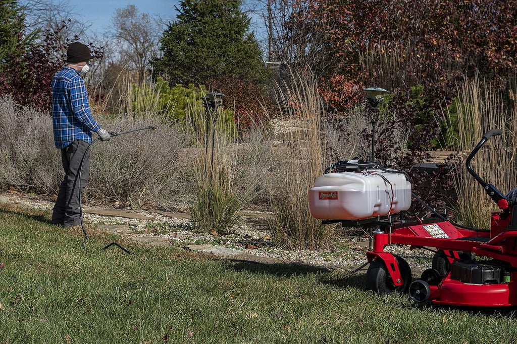 Agri-Fab 45-0628 Zero Turn Riding Lawn Mower Sprayer with Boom and Spray Wand 15 - Gallon Capacity Tank, 2.2 GPM, 100 PSI Sprayer Pump, Universal Design fits Many Zero Turn Brands